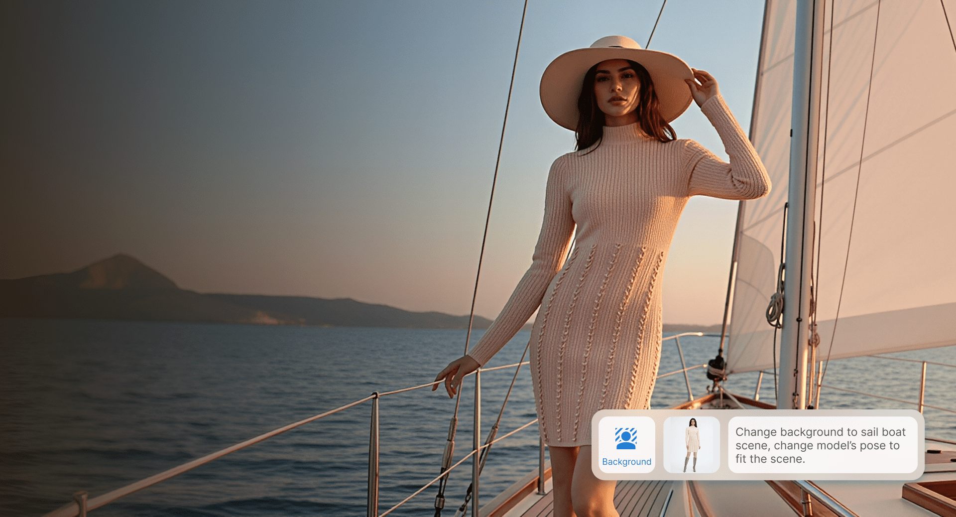 Product photo with background being swapped to different scenes