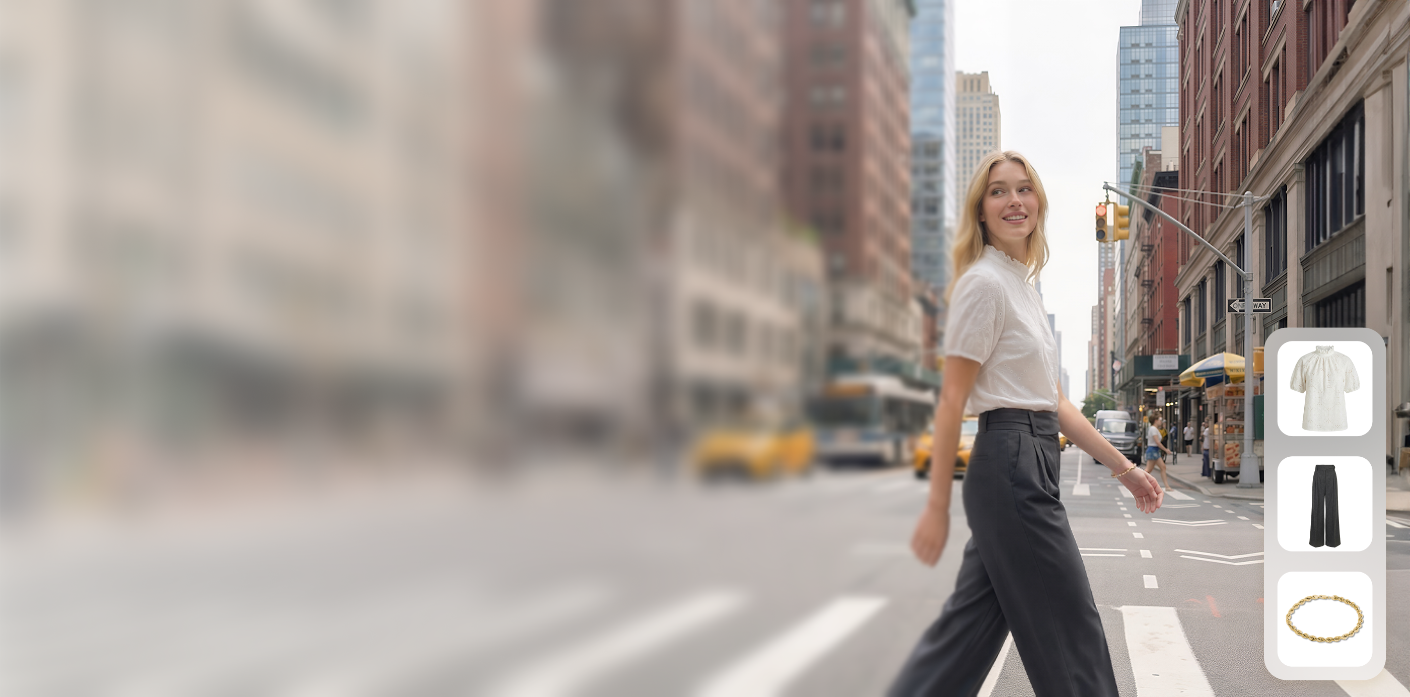 AI-generated fashion outfit displayed on a virtual model