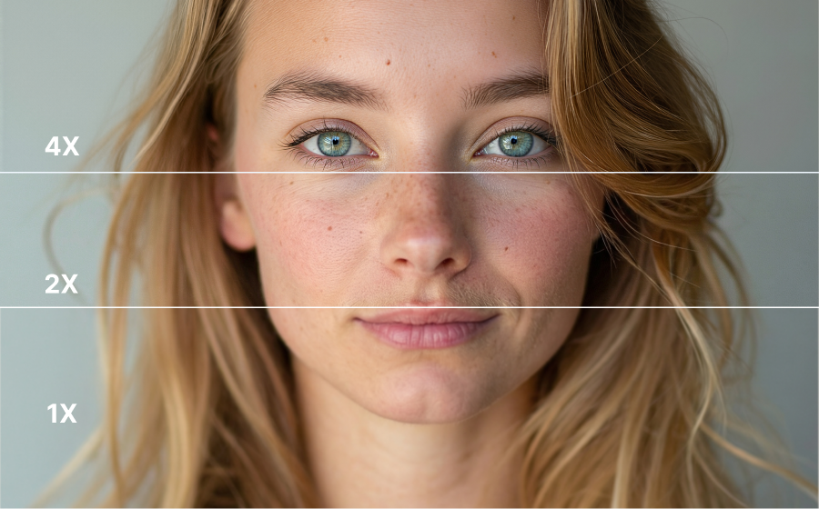 Image upscaling comparison showing enhanced detail