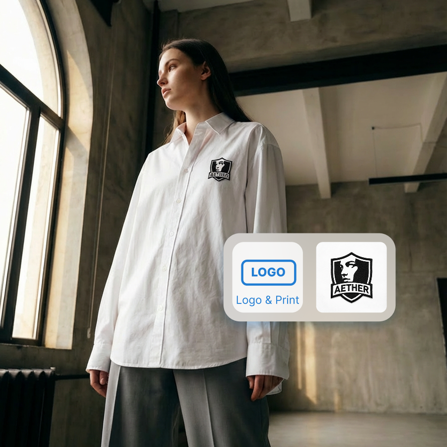 Logo upscaling comparison showing dramatic quality improvement